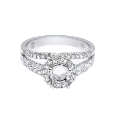 14K White Gold Round Shape Ring