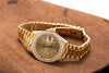 18K Yellow Gold Rolex Diamond Watch, Datejust President 69178, Champagne Dial With 0.80CT Diamond Bezel