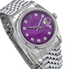 Rolex Datejust Diamond Watch, 116200 36mm, Purple Dial with Diamond Hour Markers