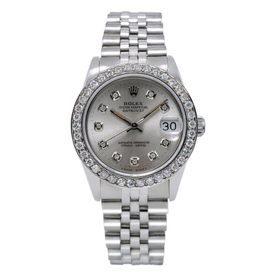 Rolex Datejust Diamond Watch, 68274 31mm, Silver Dial with 1.05CT Diamond Bezel