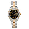 Rolex DateJust Two Tone Diamond Watch, 6917 26mm, Black Dial With 0.90Ct Diamond Bezel