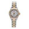 Rolex Datejust Two Tone Diamond Watch, 69173 26mm, White with Roman Numerals Dial with 0.80CT Diamond Bezel