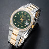 Rolex Datejust Two Tone Diamond Watch, 1601 36mm, Green Dial With 1.20CT Diamond Bezel