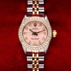 Rolex Oyster Perpetual Diamond Watch, 26mm, Pink Dial With 0.90CT Diamond Bezel