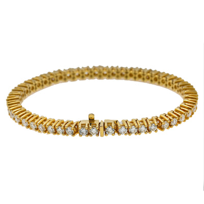 14K Yellow Gold Men's Tennis Bracelet With 10.73 CT Diamonds