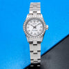 Rolex Oyster Perpetual Diamond Watch, 67193 26mm, White Mother of Pearl Dial with 0.90Ct Diamond Bezel