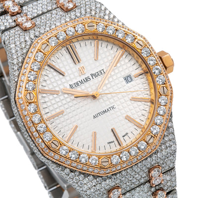 Audemars Piguet Royal Oak Selfwinding 15400SR 41MM White Dial With 29.75 CT Diamonds