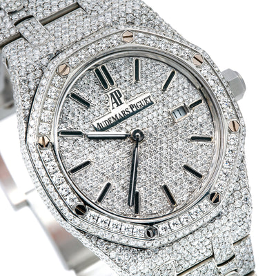 Audemars Piguet Royal Oak Lady 67651 33MM Silver Diamond Dial With Stainless Steel Bracelet