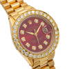 Rolex Oyster Perpetual Lady Date 6517 26MM Red Diamond Dial With 0.95 CT Diamonds