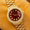 Rolex Oyster Perpetual Lady Date 6517 26MM Red Diamond Dial With 0.95 CT Diamonds