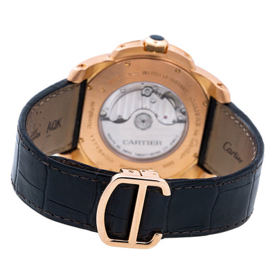 18K Rose Gold Cartier Calibre W710007 42mm Dark Brown Dial