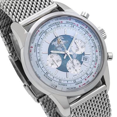 Breitling Transocean Chronograph Unitime AB0510 46mm White Dial