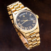 18K Yellow Gold Rolex President Day-Date 18038 36mm Black Dial with Roman Numerals