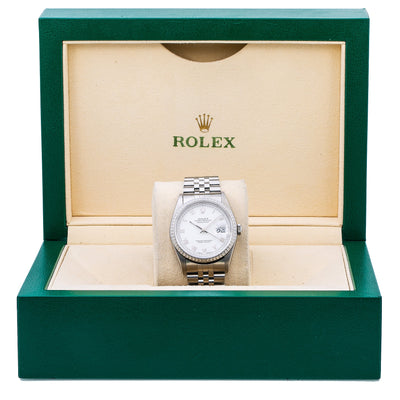 Rolex Datejust 16220 36MM White Dial With Stainless Steel Bracelet