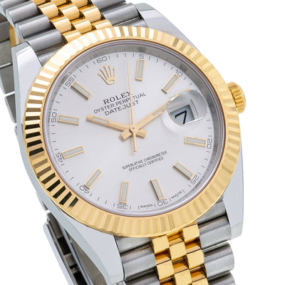 Rolex Datejust 126333 41mm Silver Dial 18k Yellow Gold And Stainless Steel Bracelet