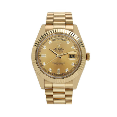 18K Yellow Gold Rolex Day-Date II 218238 41mm Champagne Dial