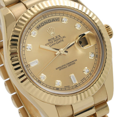 18K Yellow Gold Rolex Day-Date II 218238 41mm Champagne Dial