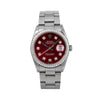 Rolex Datejust Diamond Watch, 16200 36mm, Red Diamond Dial With Stainless Steel Oyster Bra