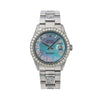 Rolex Datejust Diamond Watch, 1601 36mm, Light Blue Mother of Pearl Diamond Dial With 6.75