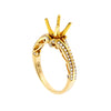 18K Yellow Semi Mount Gold Round Shaped Ring