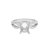 18K White Semi Mount  Gold Round Shaped Ring