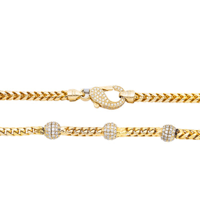 14K Yellow Gold  Chain with Round Shaped Balls