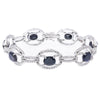 18K White Gold Diamond Bracelet with Round Shaped Sapphires