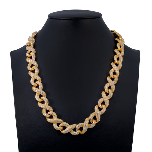 14K YELLOW GOLD INFINITY CHAIN 22" FOR MEN WITH 43.73 CT DIAMONDS
