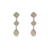 18K White Gold Ladies Drop Earrings With Total 3.07 CT Of Colored Diamonds