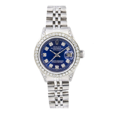 Rolex Lady-Datejust 6917 26MM Blue Diamond Dial With 1.25 CT Diamonds