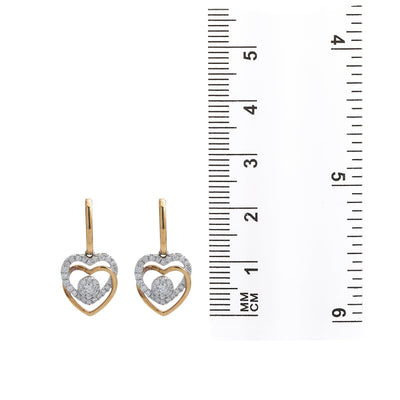 18K Rose Gold Ladies Earrings With 0.43 CT Diamonds