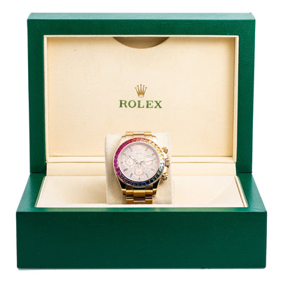 Rolex Daytona Diamond Watch, 116505 40mm, Rainbow Diamond Dial With Rose Gold Oyster Bracelet