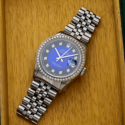 Rolex Datejust Diamond Watch, 36mm, Blue Diamond Dial With Stainless Steel Jubilee Bracelet