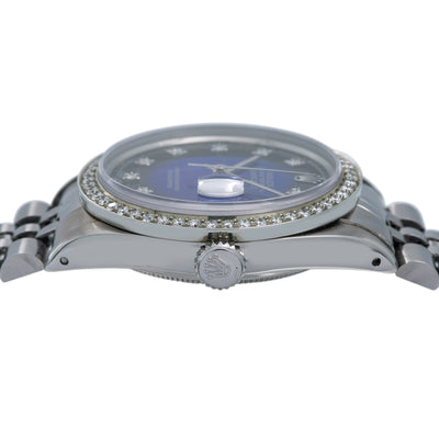 Rolex Datejust Diamond Watch, 36mm, Blue Diamond Dial With Stainless Steel Jubilee Bracelet