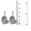 18K White Gold Ladies Heart Shaped  Earrings With Diamonds