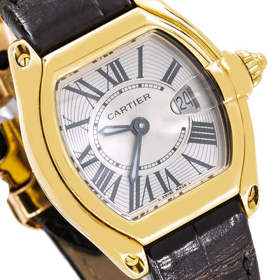 Cartier Roadster W62018Y5 31mm Silver With Roman Numerals Dial