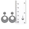 18K White Gold Round Shaped Ladies Earrings With Diamonds