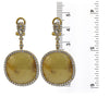 18K Yellow Gold Ladies Earrings With Round Shaped  Diamonds