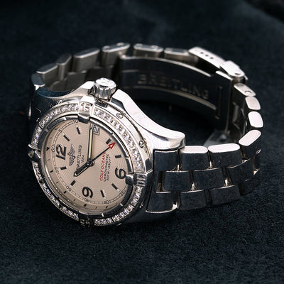 Breitling Colt Oceane A77380 33mm White Dial with Diamond Bezel