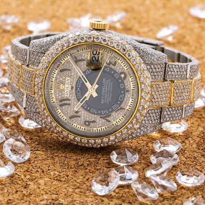 Rolex Sky-Dweller Diamond Watch, 326933 42mm, Arabic Numerals Diamond Dial With 25.75 CT Diamonds