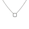 18K White Gold Square-Shaped Floating Women's Necklace With 0.18 CT Diamonds