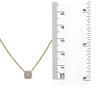 18K Yellow Gold Small Square Women's Necklace With 0.27 CT Diamonds