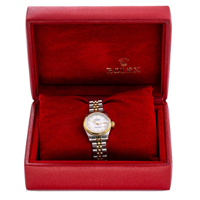 Ladies Rolex Datejust 69173 26mm White Dial Two Tone Bracelet