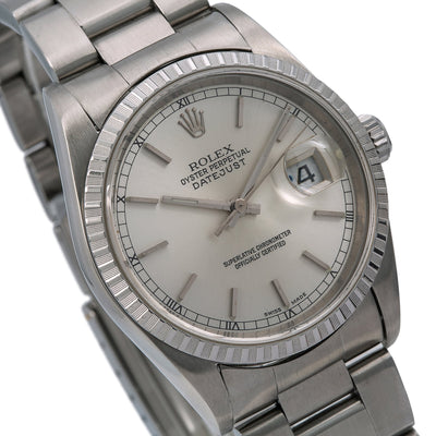 Rolex Datejust 16220 36MM Silver Dial With Stainless Steel Oyster Bracelet