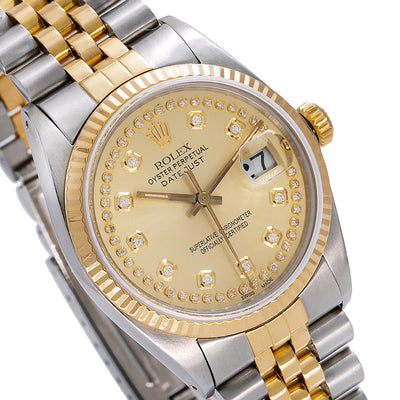 Rolex Datejust 16013 36mm Champagne Dial Two Tone Bracelet