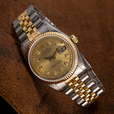 Rolex Datejust 16013 36mm Champagne Dial Two Tone Bracelet