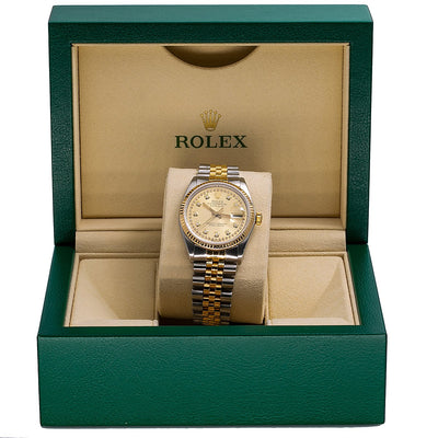 Rolex Datejust 16013 36mm Champagne Dial Two Tone Bracelet