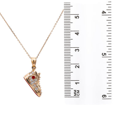 Women’s 14K Rose Gold Shoe Pendant with 0.30 CT Diamonds