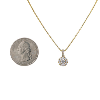 Gold Disk Pendant With Diamonds available in White & Yellow Gold