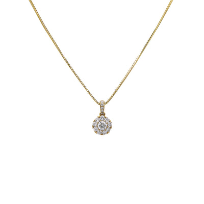 Gold Disk Pendant With Diamonds available in White & Yellow Gold